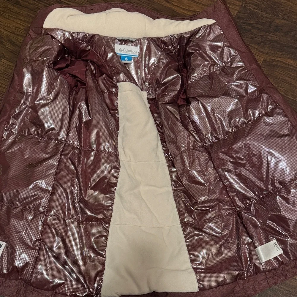 Columbia OmniTech Kids' Burgundy Hooded Puffer Jacket